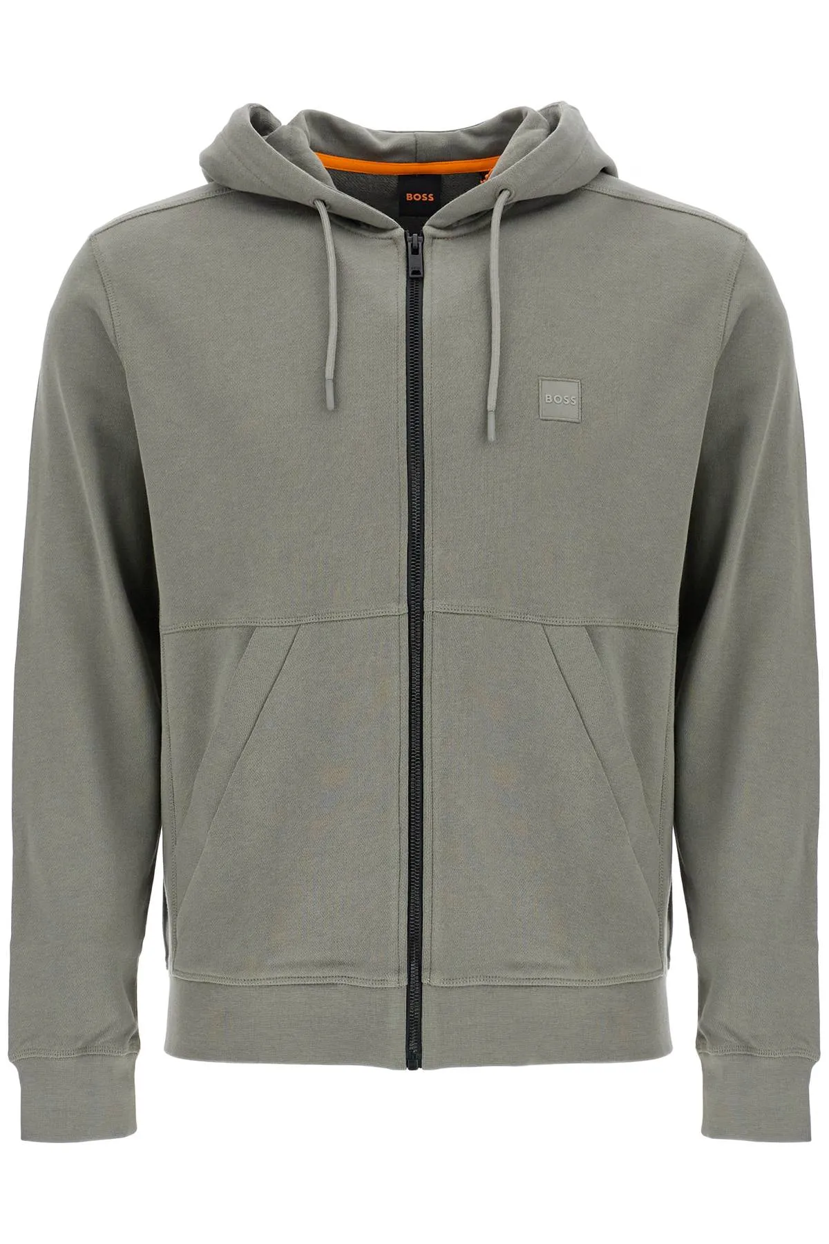 REGULAR FIT GRAY ZIP-UP HOODIE