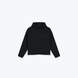 RIB KNIT HOODIE - CLASSIC BLACK