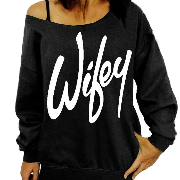 Round neck Versatile Glue Printing long-sleeved Sweatshirt