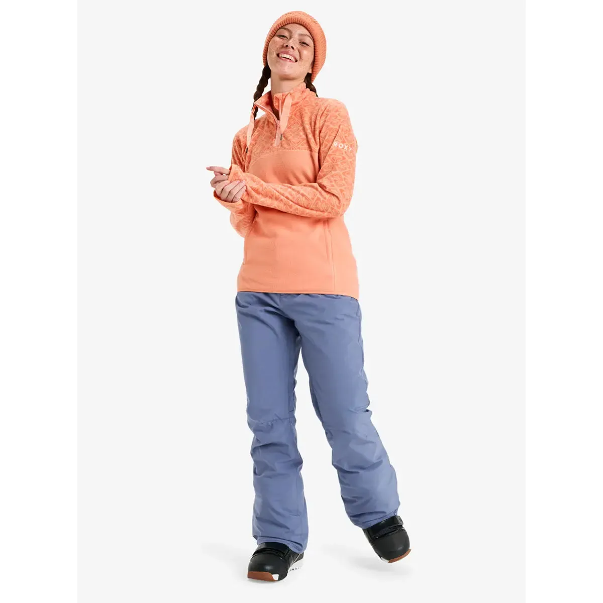 Sayna Half Zip Polar Pullover - Peach Pink