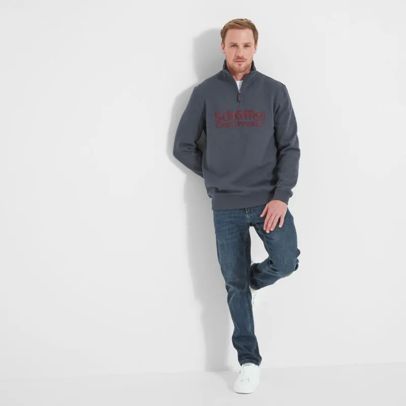 Schoffel Bude Mens 1/4 Zip Sweatshirt - Slate Navy