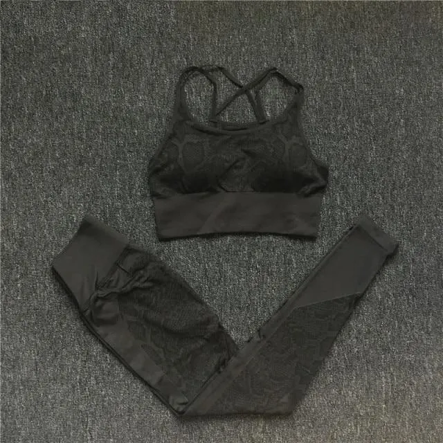 Seamless Yoga Sets Sleeveless Crop Top Sports Bra   Tights Leggings