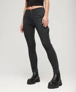 Skinny Fit Cargo Pants - Washed Black