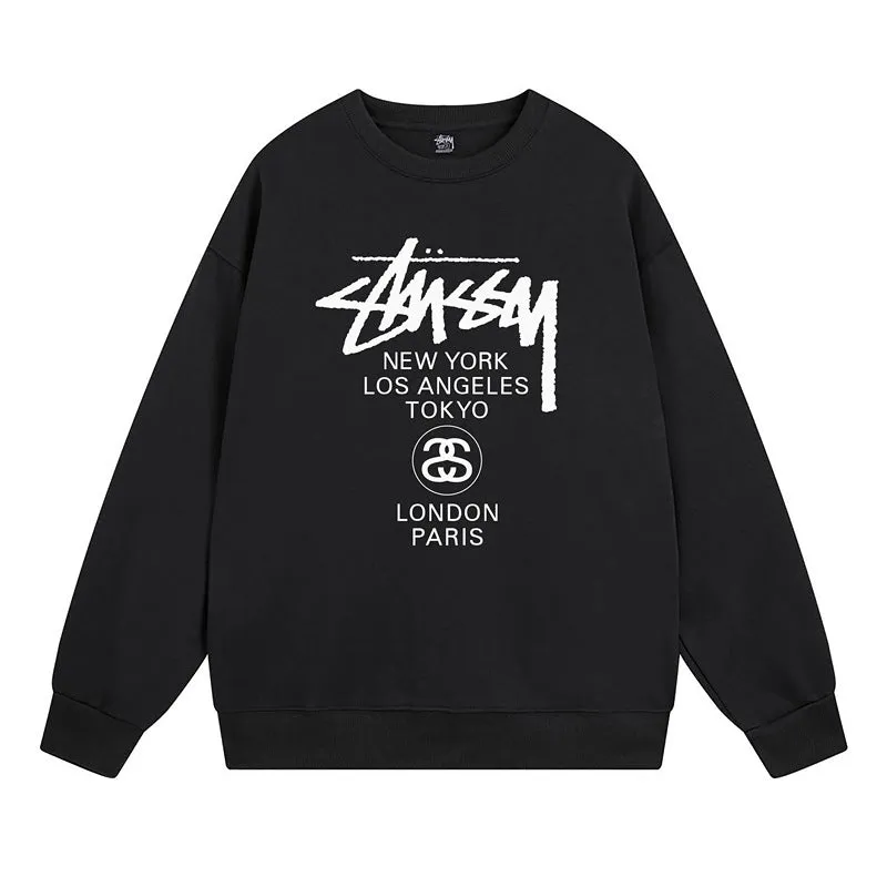 Stussy Sweatshirts Autumn/Winter Fleece Couple Sweatshirts