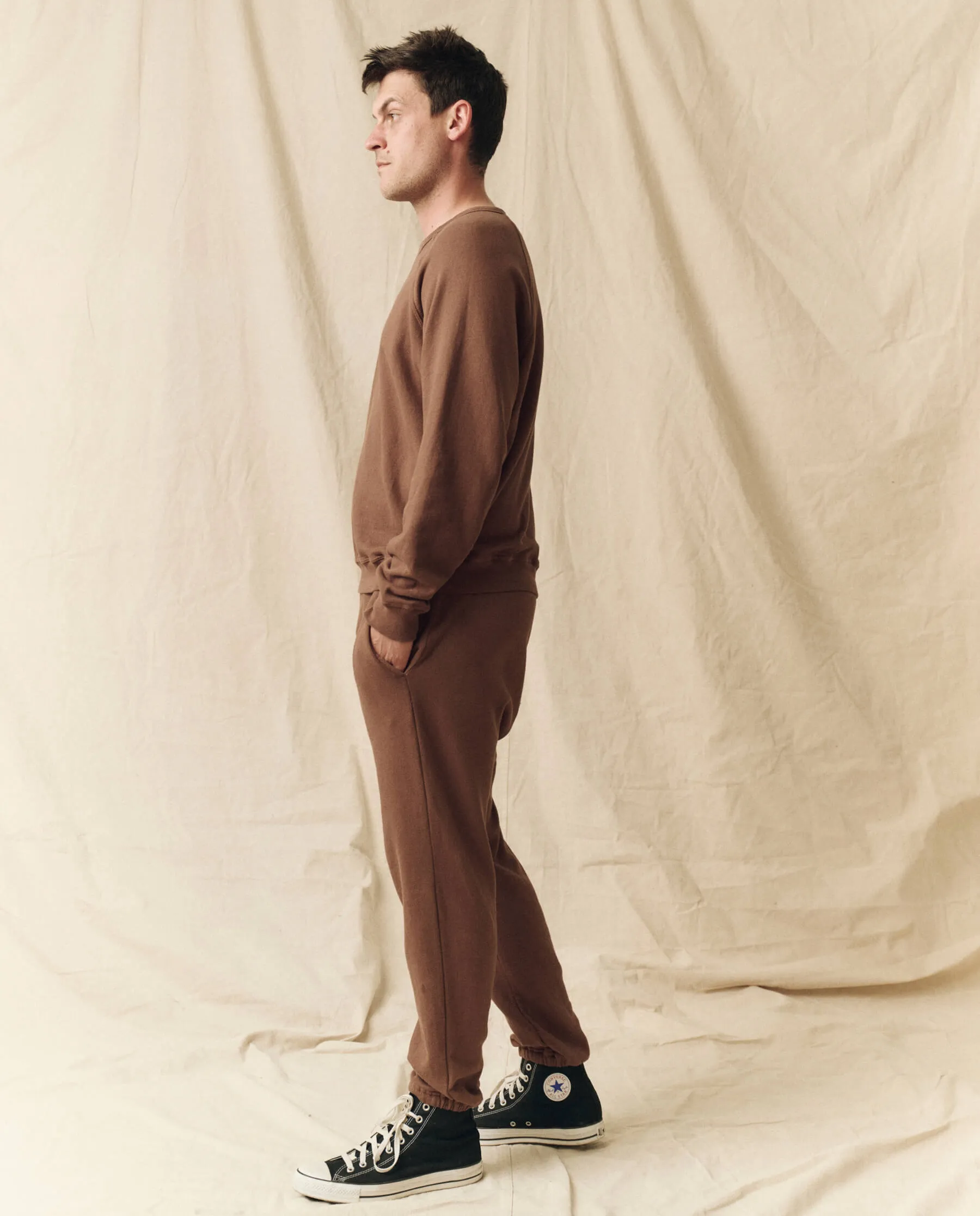 The Men's College Sweatshirt. Solid -- Hickory