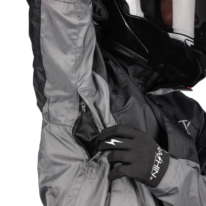 Thrashin Supply Waterproof Mission Rain Jacket - Black/Grey