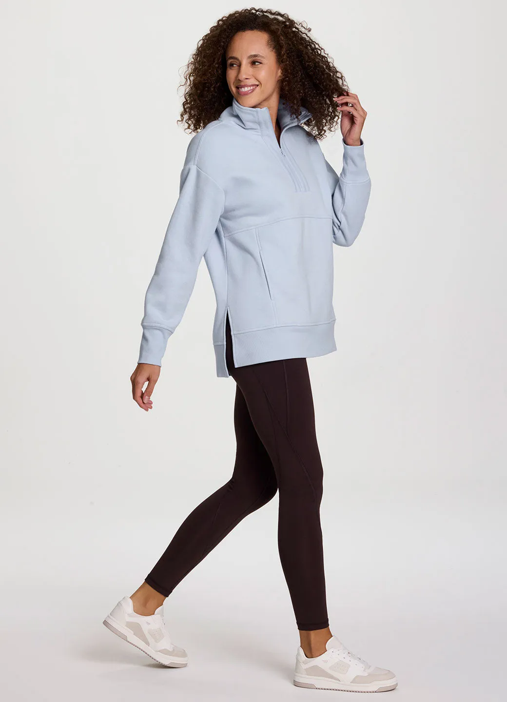 Uptown Fleece 1/4 Zip Mock Neck Tunic