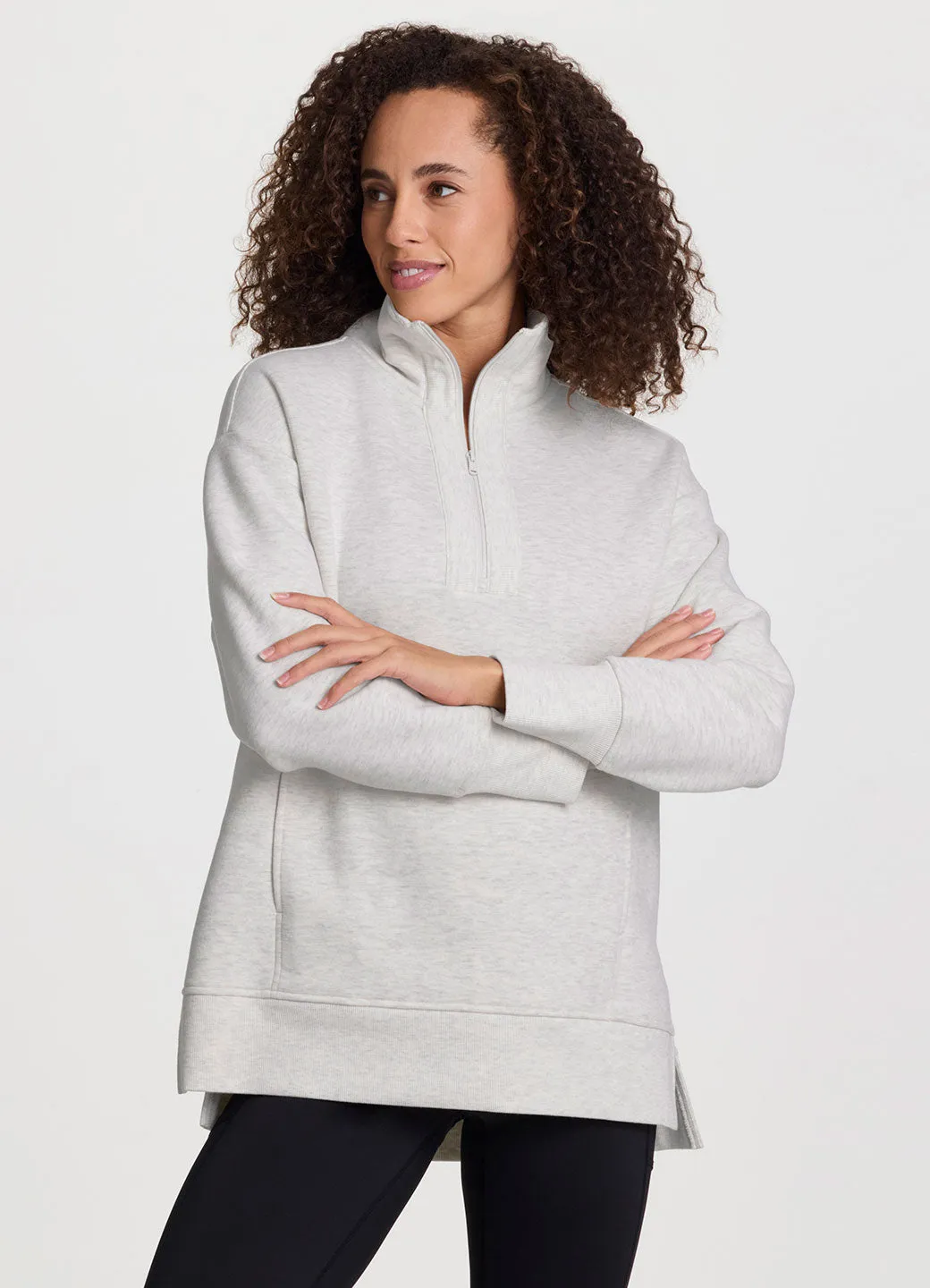 Uptown Fleece 1/4 Zip Mock Neck Tunic