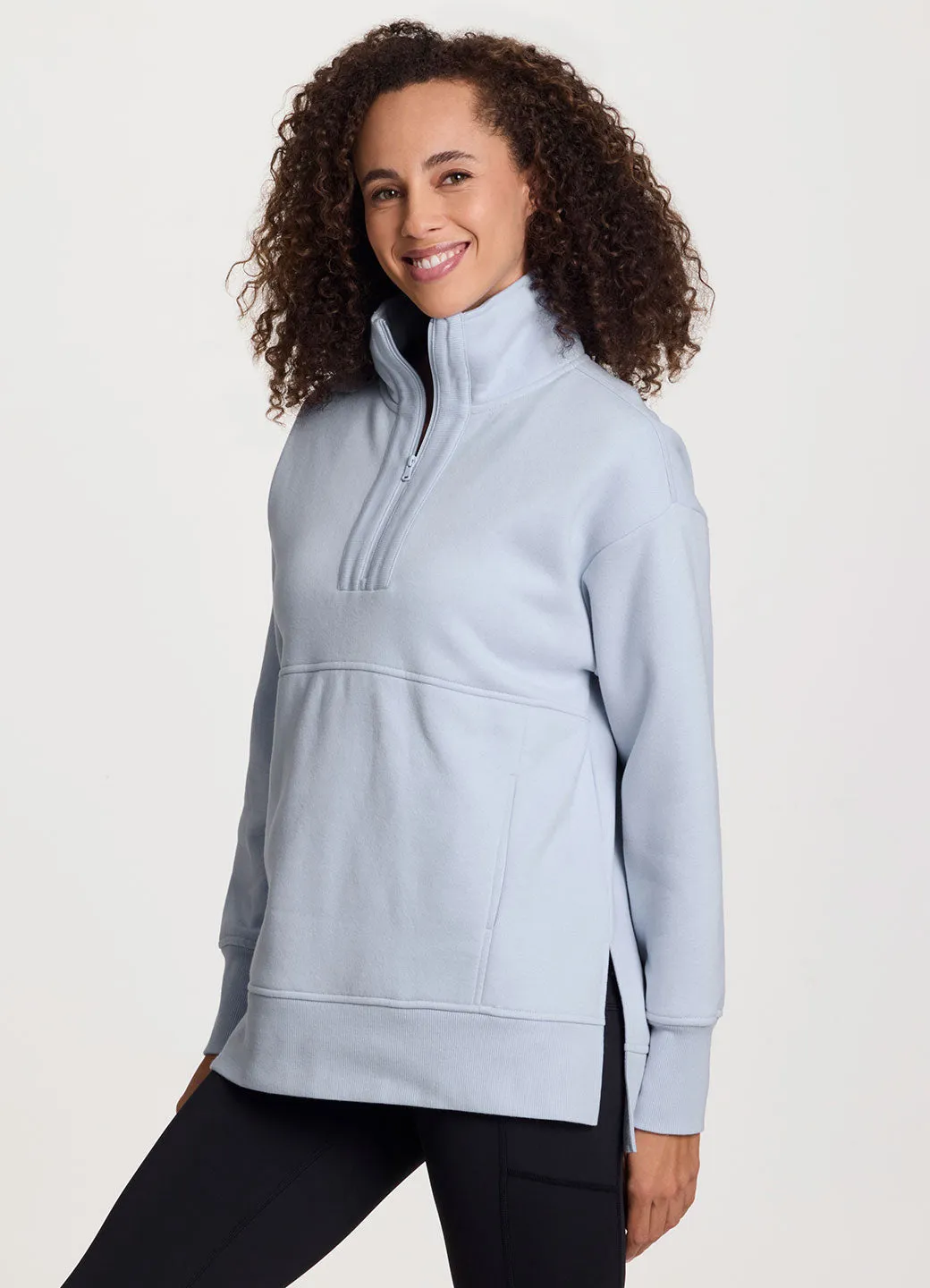 Uptown Fleece 1/4 Zip Mock Neck Tunic