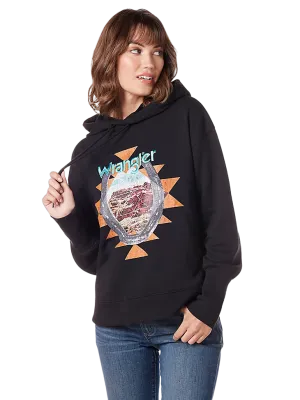 Wrangler Women's Black Beauty Retro Curved Hem Hoodie