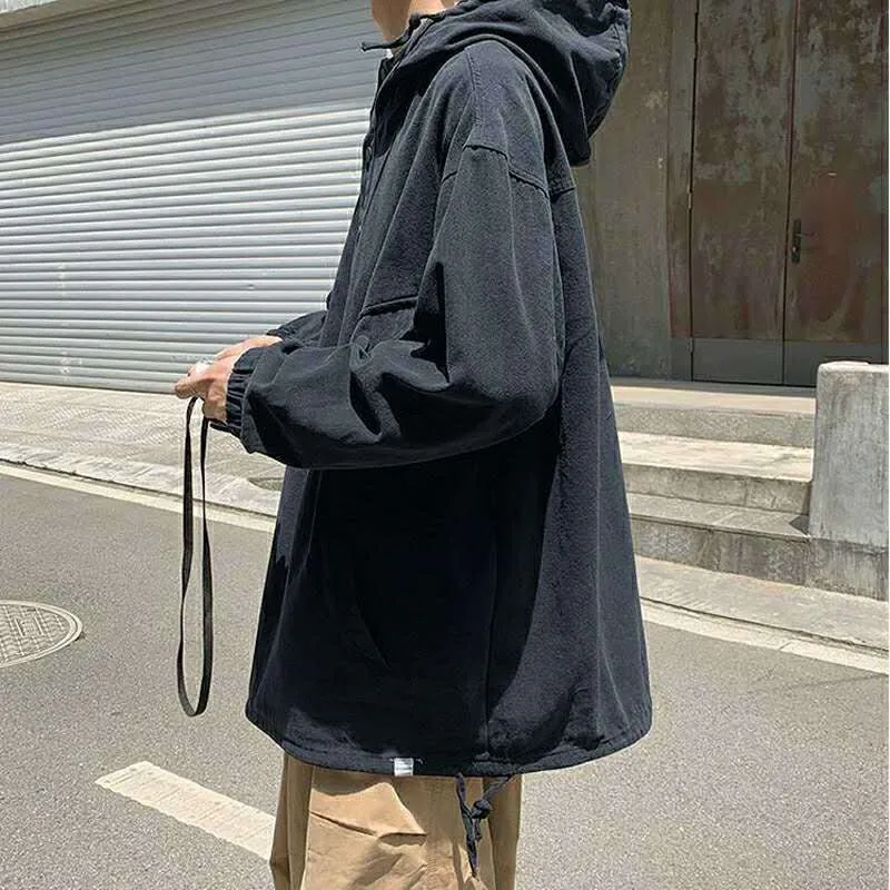 xiangtuibao Cargo Jacket Men Spring Fall New Korean Version of The Trend Loose Jumper Casual Versatile Hooded Jacket High Street Blazer