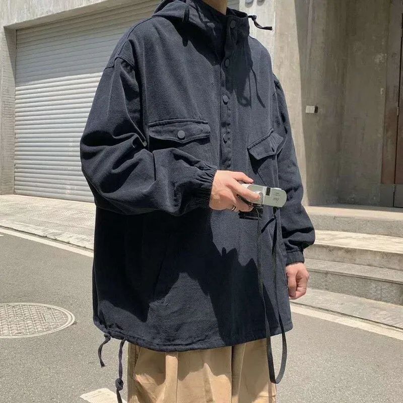 xiangtuibao Cargo Jacket Men Spring Fall New Korean Version of The Trend Loose Jumper Casual Versatile Hooded Jacket High Street Blazer