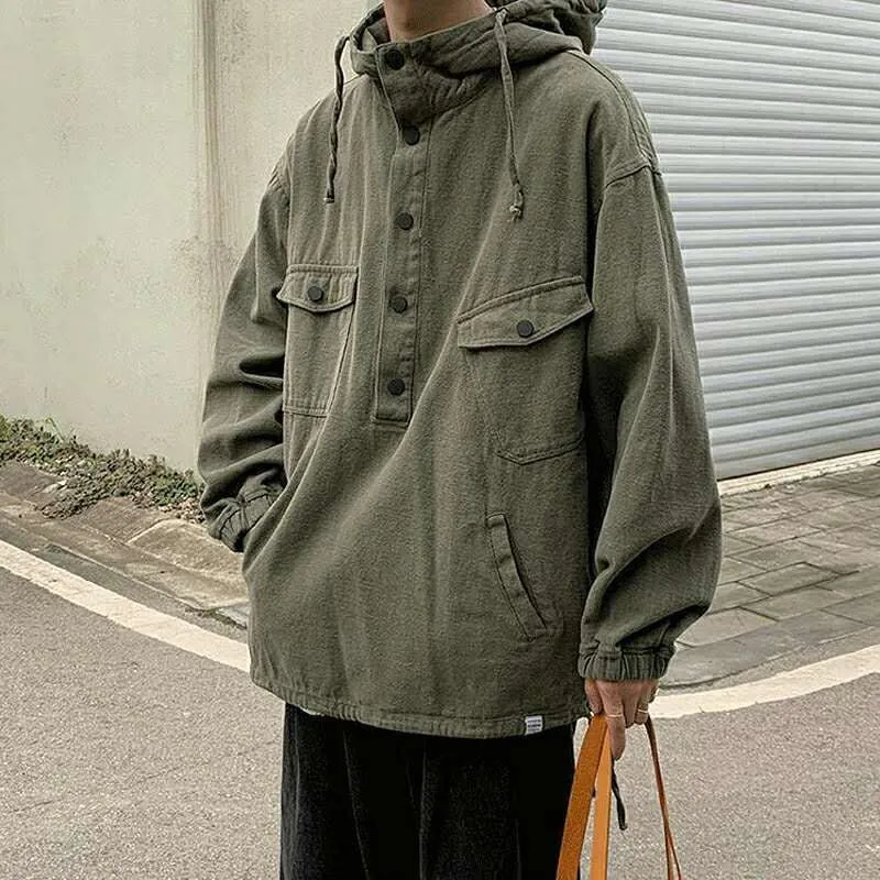 xiangtuibao Cargo Jacket Men Spring Fall New Korean Version of The Trend Loose Jumper Casual Versatile Hooded Jacket High Street Blazer
